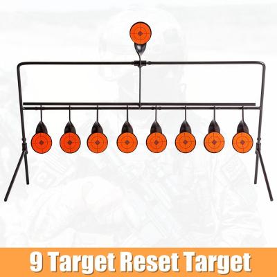 China Hunting Playing Practice Traning Air Gun Rifle 9 Metal Shooting Tactical Rotating Target Set Reset Targets For Hunting Practice Game Training for sale