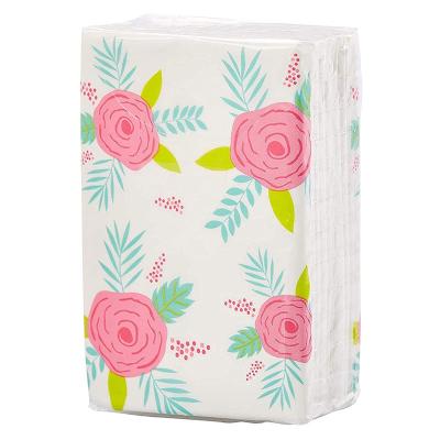 China Custom Disposable Pocket Tissue Print Printing White Facial Tissue Paper Unscented On-The-Go Packets Travel Small Size 4-Ply 3-Ply for sale