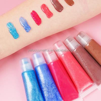 China Waterproof High Quality Soft Tube Glitter Lip Gloss Moisturizing Lip Gloss Gloss Custom Logo for sale