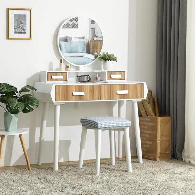 China modern foldable women dressing table with mirror designs for bedroom for sale