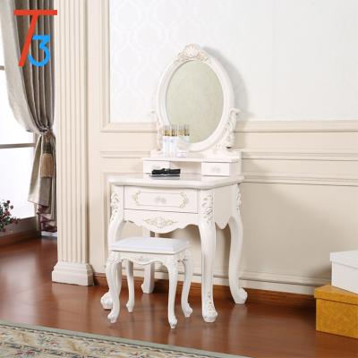 China (Other)Adjustable White Wooden Vanity Makeup Table Bedroom Furniture Dresser With Mirror for sale