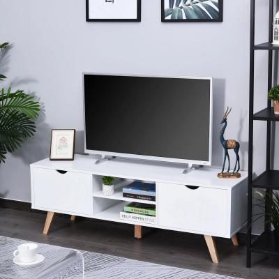 China Scandinavian White Wooden TV Console Table Cabinet (Other) Adjustable TV Stand Storage for sale