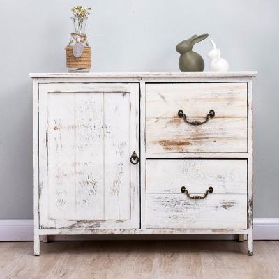 China (Other) Paulownia white wood adjustable distressed shabby chic sideboard storage cabinet for sale