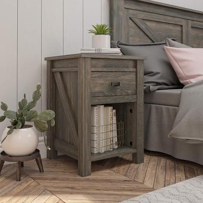 China (Others) adjustable antique solid wood gray nightstand designs for bedroom for sale