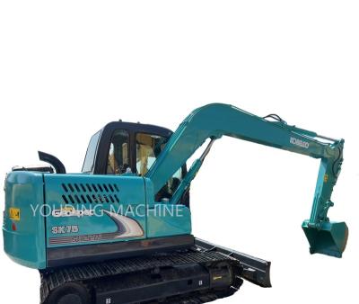 China Japan brand high quality, super low working hours used for sale cheap excavator kobelco75 1.2MÂ ³ for sale