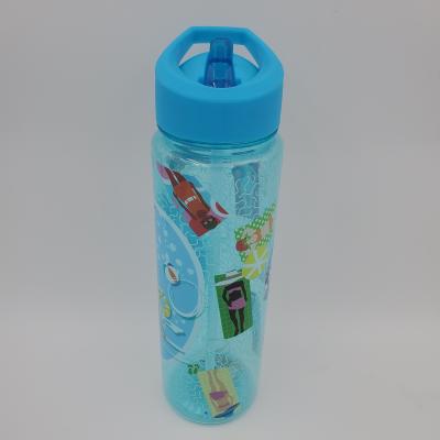 China High quality factory logo OEM custom bpa free 750ml sustainable drinking sports tritan plastic water bottle with straw for sale