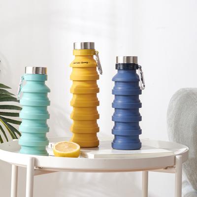 China Sustainable Sports 550ml Plastic Silicone BPA FREE Collapsible Water Bottle for sale