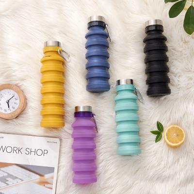 China BPA SUSTAINABLE 550ml Collapsible Water Bottle Collapsible Collapsible Water Bottles With Custom Logo for sale