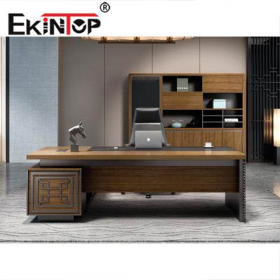 China Ekintop Popular Free Sample Customized Classic Desk MDF Desk L-shape Classic Desk for sale