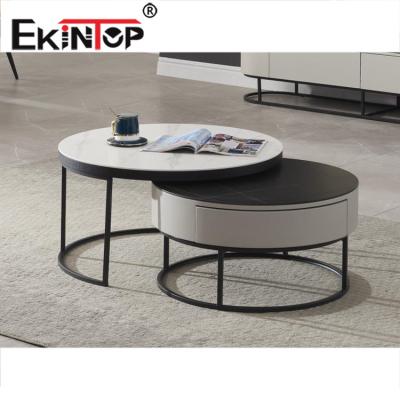 China Ekintop New Design Extendable Modern Stainless Steel Coffee Table Mirrored Coffee Table Glass for sale