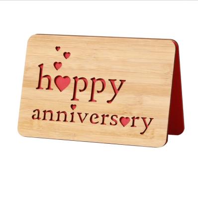 China Europe Bamboo and Wooden Greeting Card Anniversary Card, Bamboo and Wooden Wedding Anniversary Card, Best Gift for Wife or Husband for sale