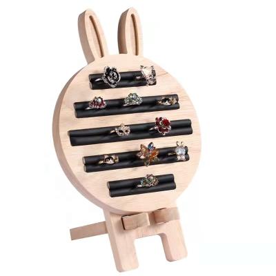 China New Europe Solid Wooden Jewelry Window Shooting Props Couples Ring Jewelry Display Stand Jewelry Display Props for sale