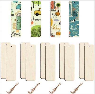 China Durable Rectangular Wooden Blank Bookmark With Customizable Logo Can Be Used For Gift Decoration Or DIY for sale