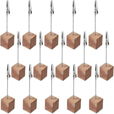 China Eco-Friendly Recycle Light Cube Base Note Holder With Clip For Displaying Digital Maps (Wooden Base) for sale