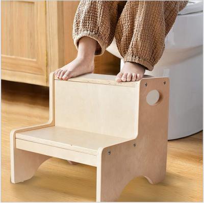 China (Other)Adjustable Wooden Step Stool For Toddlers Kids Stool With Handle Safety Anti-Slip Mat Suitable For Kids Bathroom Potty Stools for sale