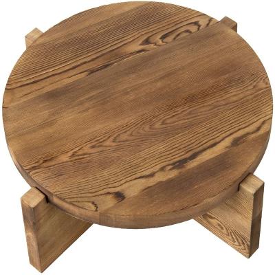 China Europe round brown wood coffee table, dessert table, cake display stand for sale