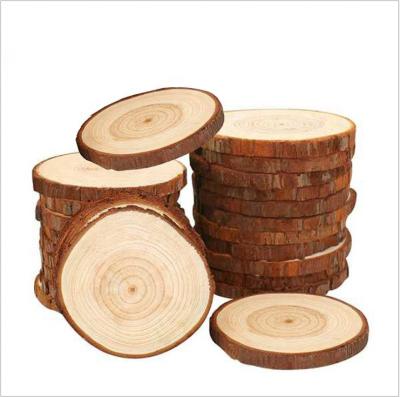 China Unfinished Perforated Wood Circle Craft Tree Chip Europe and America Scrap Natural Wood Craft Kit for DIY Project Decoration for sale