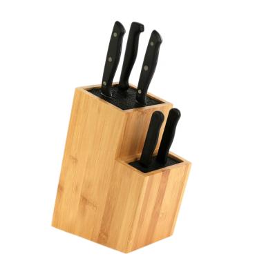 China Durable double-layer bamboo knife holder can insert knives at will, which protects knives very well, suitable for kitchen use for sale