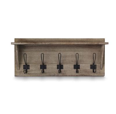 China Convertible Rustic Wall Mounted Coat Rack - With 5 Hook Country Style - Suitable For Entryway, Bedroom And Kitchen for sale