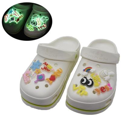 China Shoe Light Glow in the Dark Shoe Charm PVC Noctilucence Bad Bunny Clog Charm Props Decoration for Kid Gift for sale