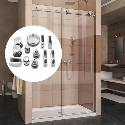 China 8-12 Thick Safe Glass Hardware Glass System Set Bathroom Accessories Sliding Door Kit for sale