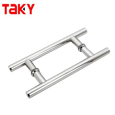 China 24 inch Double Side H Shape Glass Door Round Ladder Pull Door Handle Door Window Handles for sale