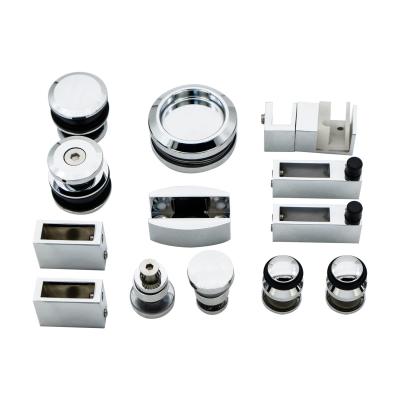 China Kit de hardware de puertas de vidrio elegante y elegante para sistema deslizante de baño moderno en venta