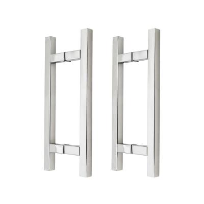 China Estilo de design chinês CP Finish H Handle comercial para chuveiro deslizante sem enquadramento Porta de vidro puxar alças à venda