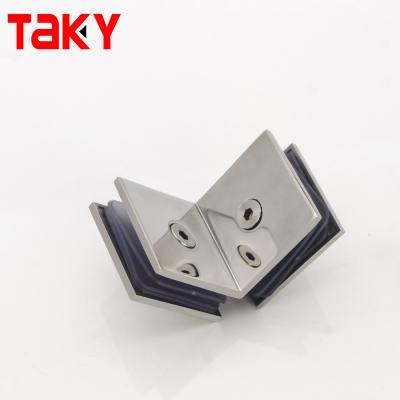 China Durable 45*45mm Shower Clamps for Tempered Glass Mounting in Corner of Bathroom Door for sale