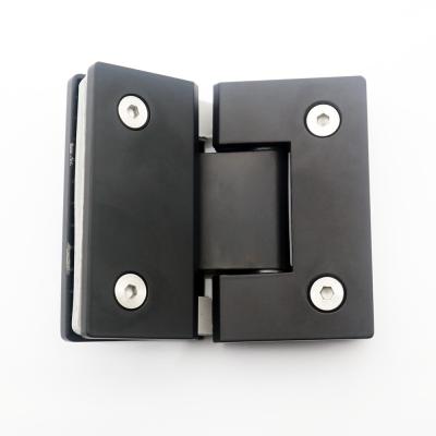 China Stainless Steel Glass Shower Cabin Hinge Black Color 180 Degree For Shower Enclosure for sale