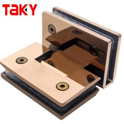 China Customizable Stainless Steel 304 Shower Door Hinge in Rose Gold for 45KG Door Weight for sale