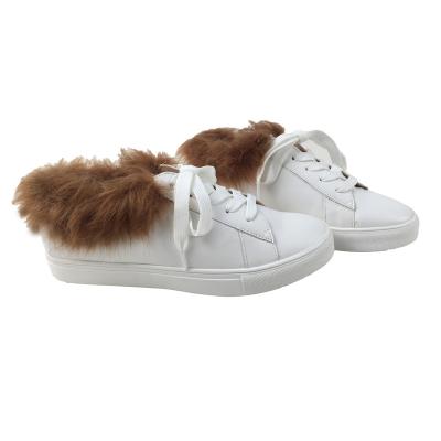 China Other new girls kids sneakers with fur around shoe leather 2022 kids casual shoes all season girls sneakers for sale