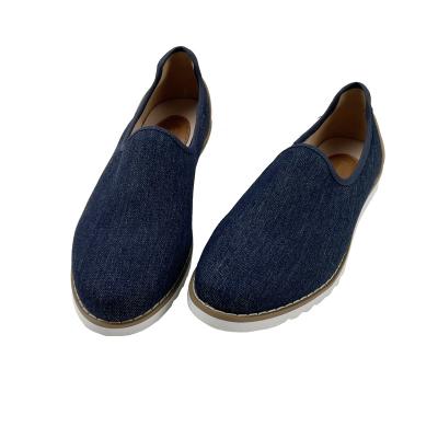 China 2022 EVA Sole Navy Denim Canvas Women Slip On Loafers Lady Shoes Ballet Women New Arrivals Comfy White Jeans Flats for sale