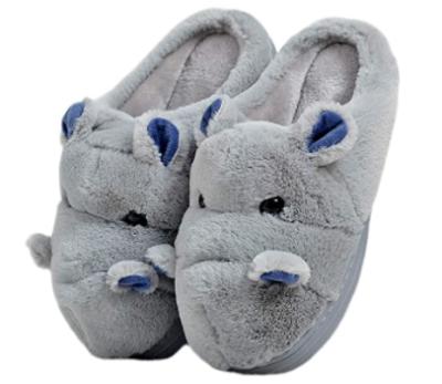 China HOT Selling Animal Slippers Plush Hippo Slippers Fashion Trend Adult and Kids Cotton Slipper for sale