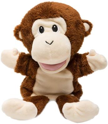 China HOT Selling Eco-friendly Cute Zoo Animal Plush Monkey Puppet Hand Puppets Animal Toys for sale