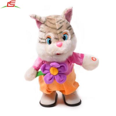 China Cute Electric Cat Walk Singing Plush Toys for Children for sale