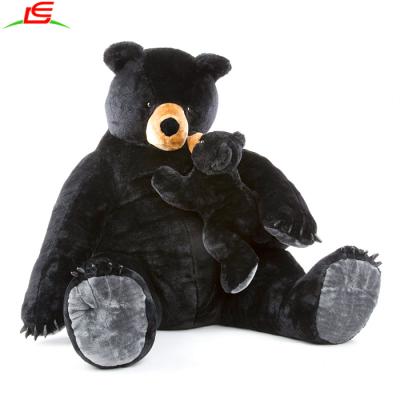 China Giant Stuffed Black Bear And Realistic Baby Cub Stuffed Toys Support Stuffed Animal Toys for sale