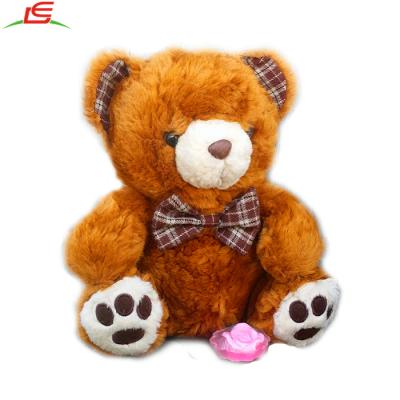 China Custom Brown Plush Stuffed Soft Plush Teddy Bear With Bow Tie for sale