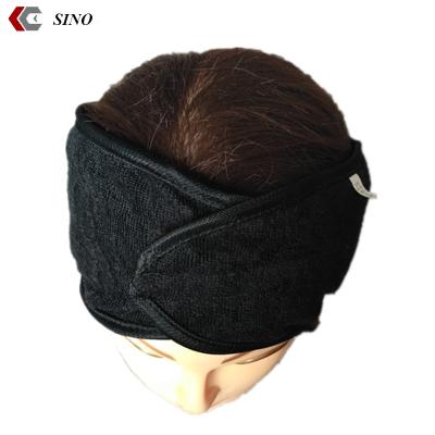 China Newest Soft Microfiber Hair Band Black Head Band Grosgrain Hair Clip Headband With Attached Hair Warpper for sale