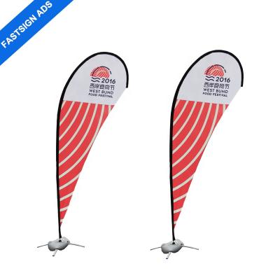 China FASTSIGN Hotel and Resort Custom Printed 2.8m Outdoor Event Flying Flag Teardrop Banner With Spike Base for sale