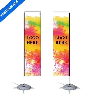 China FASTSIGN Outdoor Feather Flag Hotel Beach FASTSIGN Flying Knife Rectangle Flag Custom Advertising Full Color Printed Banners for sale