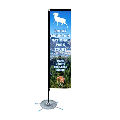 China FASTSIGN Hotel and Resort Custom Printed Rectangle Aluminum Pole Flags With Cross Base for sale