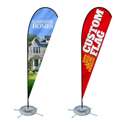 China Outdoor Hotel And Resort Custom Double Sided Printing Beach Teardrop Flag For Advertising for sale