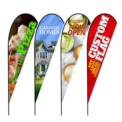 China Hotel And Resort Customized Durable Beach Teardrop Flying Flag Banner for sale