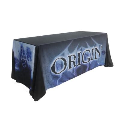 China FASTSIGN Washable Custom Printed Fancy Tablecloth Table Throw Spandex 6FT Table Cover For Events for sale