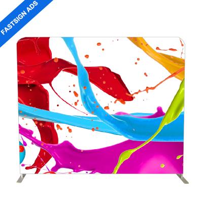 China 210G tension fabric good quality good high quality 210G tension fabric customized backdrop wall aluminum straight backdrop wall trade show 8ft shape tension fabric display backdrop wall for sale