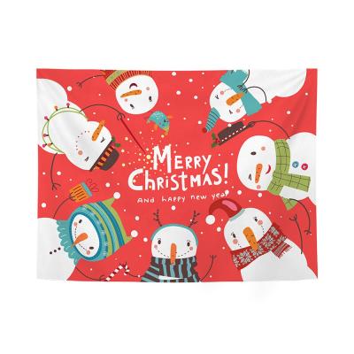 China Minimalist Santa Claus Christmas Wall Tapestry Festival Christmas Home Decoration Polyester Tapestry Blanket Throw for sale