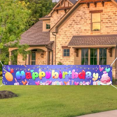 China Sports and Games Outdoor Polyester Birthday Party Sign Yard Sign Birthday Party Hanging Banner for sale