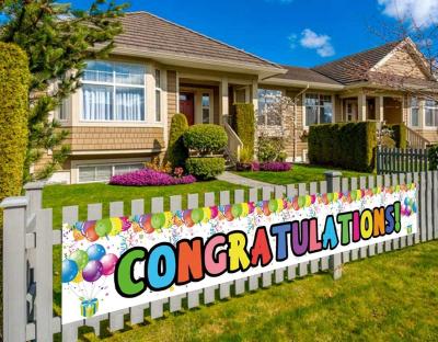 China Sports and Games Waterproof Yard Garden Sign Happy Birthday Party Oxford Banner Congratulations Banner Decorative Banner for sale