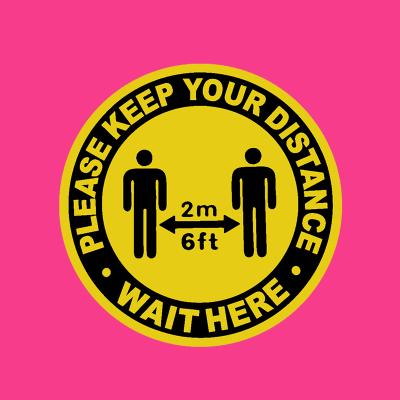 China UV Safe Resistance FASTSIGN Social Distancing Floor Stickers Stand Here Floor Sign Decal Keep 1m Social Distancing Floor Decals for sale